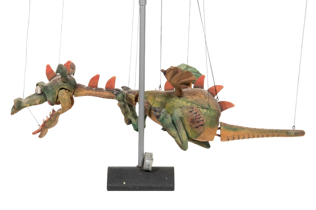 CZECH DRAGON MARIONETTE ON STAND - 3