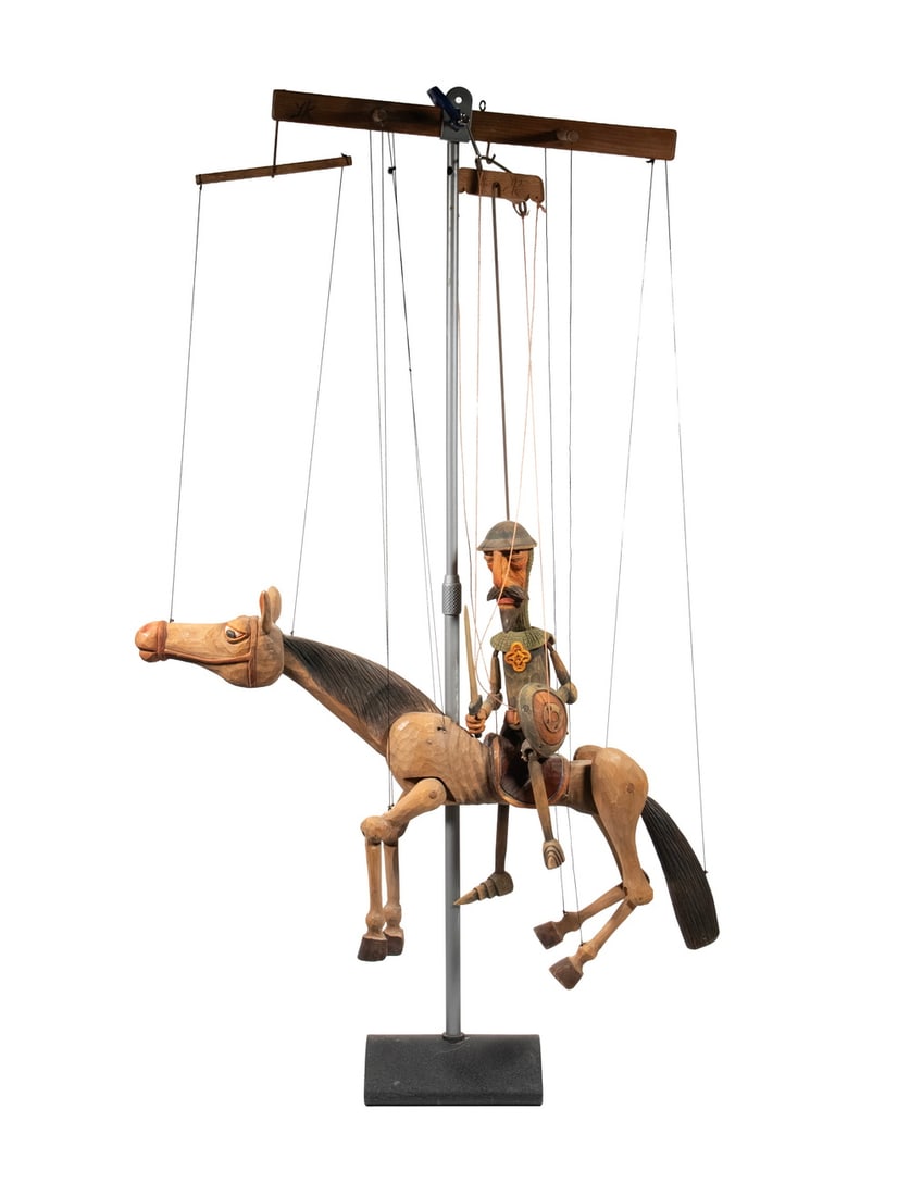 CZECH DON QUIXOTE AND ROCINANTE MARIONETTE ON STAND (1 of 4)