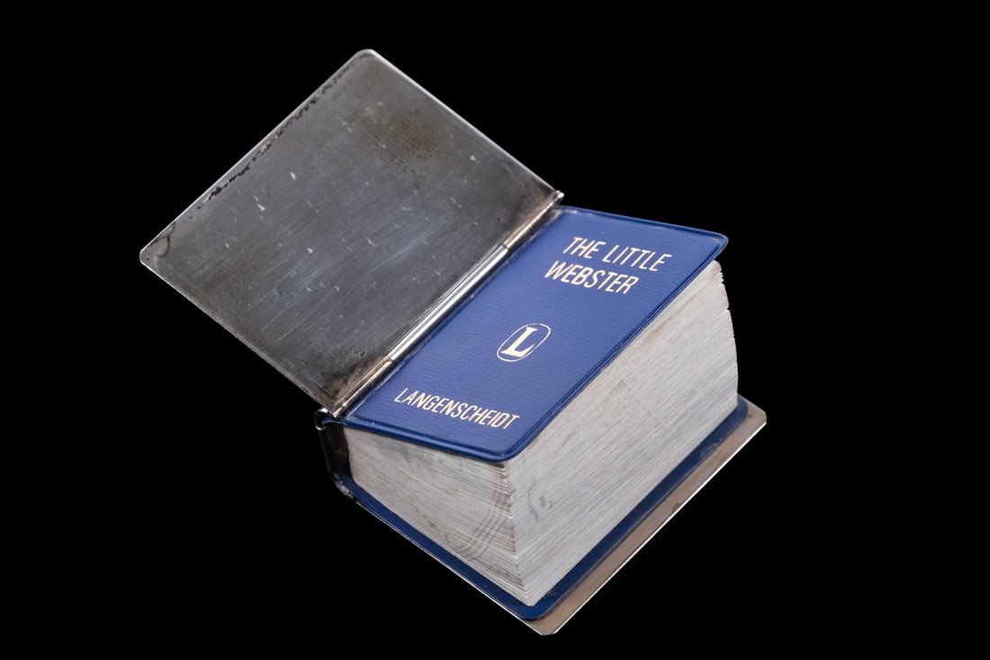 TIFFANY STERLING CASED MINIATURE WEBSTER DICTIONARY (1 of 2)