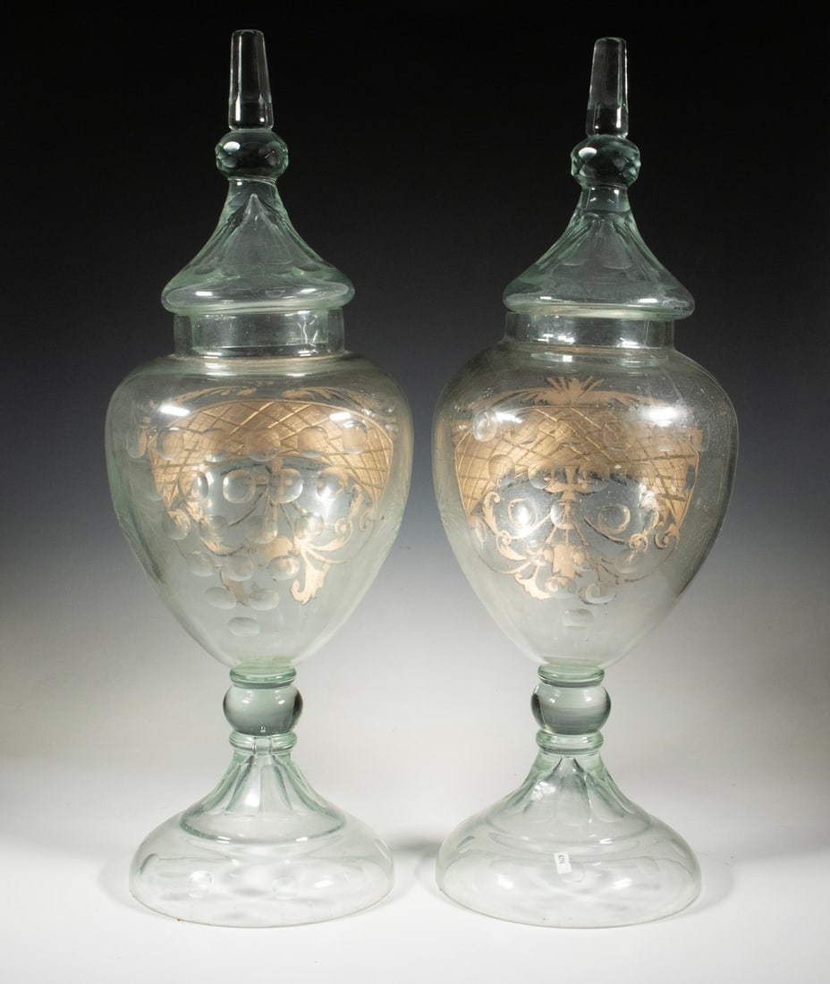 PAIR OF GILDED AGE CANDY SHOP WINDOW DISPLAY JARS - 4