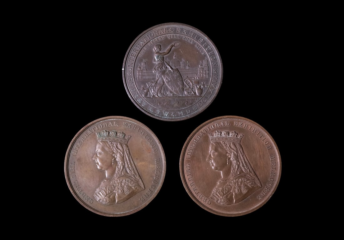 (3) 1879 MEDALS SYDNEY NSW INTERNATIONAL EXPOSITION AUSTRALIA (1 of 2)