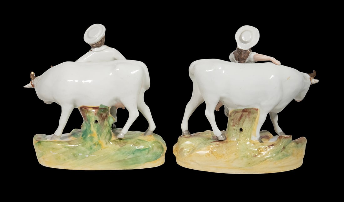 PR 19TH C. STAFFORDSHIRE COW FIGURAL GROUPS, THOMAS PARR - 2