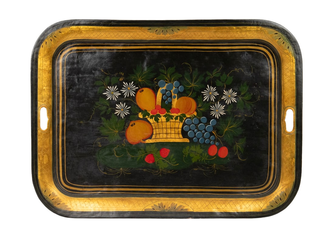 LARGE PAINTED TOLEWARE TRAY (1 of 3)
