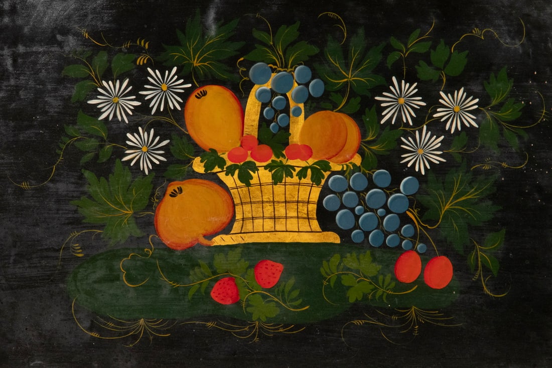 LARGE PAINTED TOLEWARE TRAY - 2