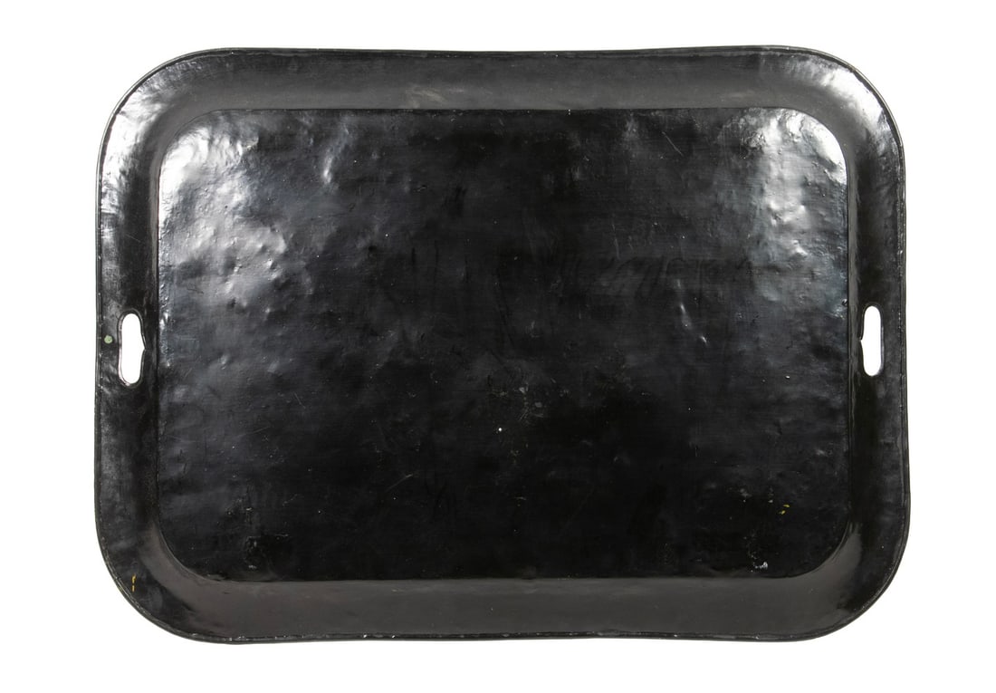 LARGE PAINTED TOLEWARE TRAY - 3