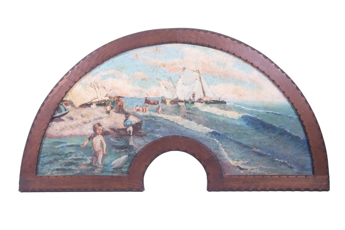 AFTER JOAQUIN SOROLLA Y BATISTA (NY/SPAIN, 1863-1923): AFTER JOAQUIN SOROLLA Y BATISTA (NY/SPAIN, 1863-1923) A Beach Scene, circa 1920, inscribed verso "Copia de un Cuadro del Pinto Espanol "Sorolla Pour 'Coco' de Armas, Miami." "Copy of a painting by