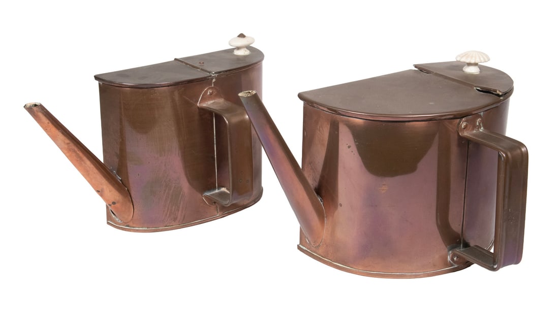 (2) MODERNIST COPPER WATERING CANS, EARLY TO MID-20TH CENTURY (1 of 2)