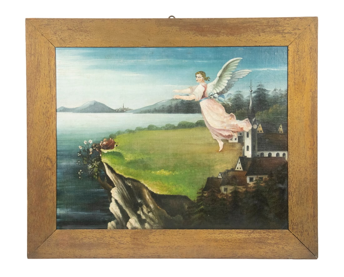 GUARDIAN ANGEL SCENE, CONTINENTAL SCHOOL, EARLY 20TH CENTURY (1 of 3)