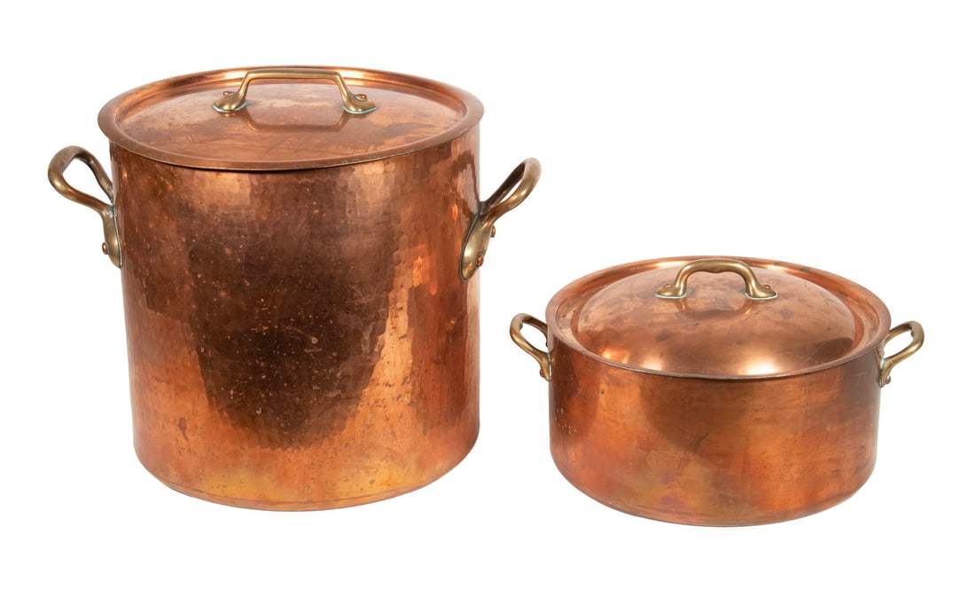 (2) VINTAGE FRENCH COPPER COOKING POTS, E. DEHILLERIN (1 of 3)