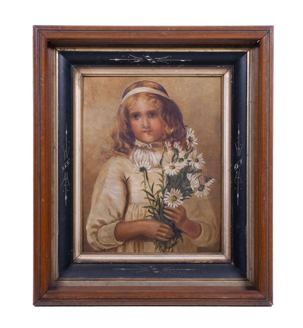 VICTORIAN PORTRAIT OF GIRL WITH DAISIES (1 of 3)