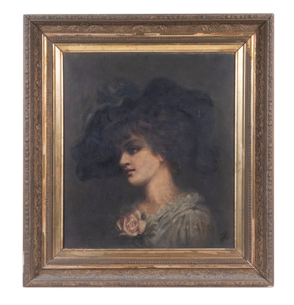 AMERICAN PORTRAIT OF A WOMAN, CIRCA 1890, INITAILED 'B.S.' (1 of 4)