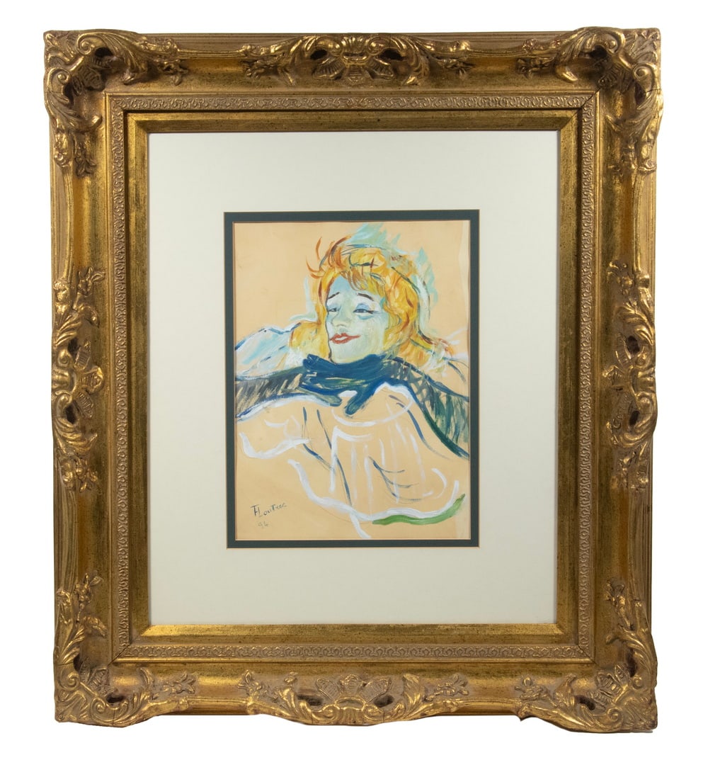COPY OF TOULOUSE-LAUTREC'S "YVETTE GUILBERT" PORTRAIT (1 of 3)