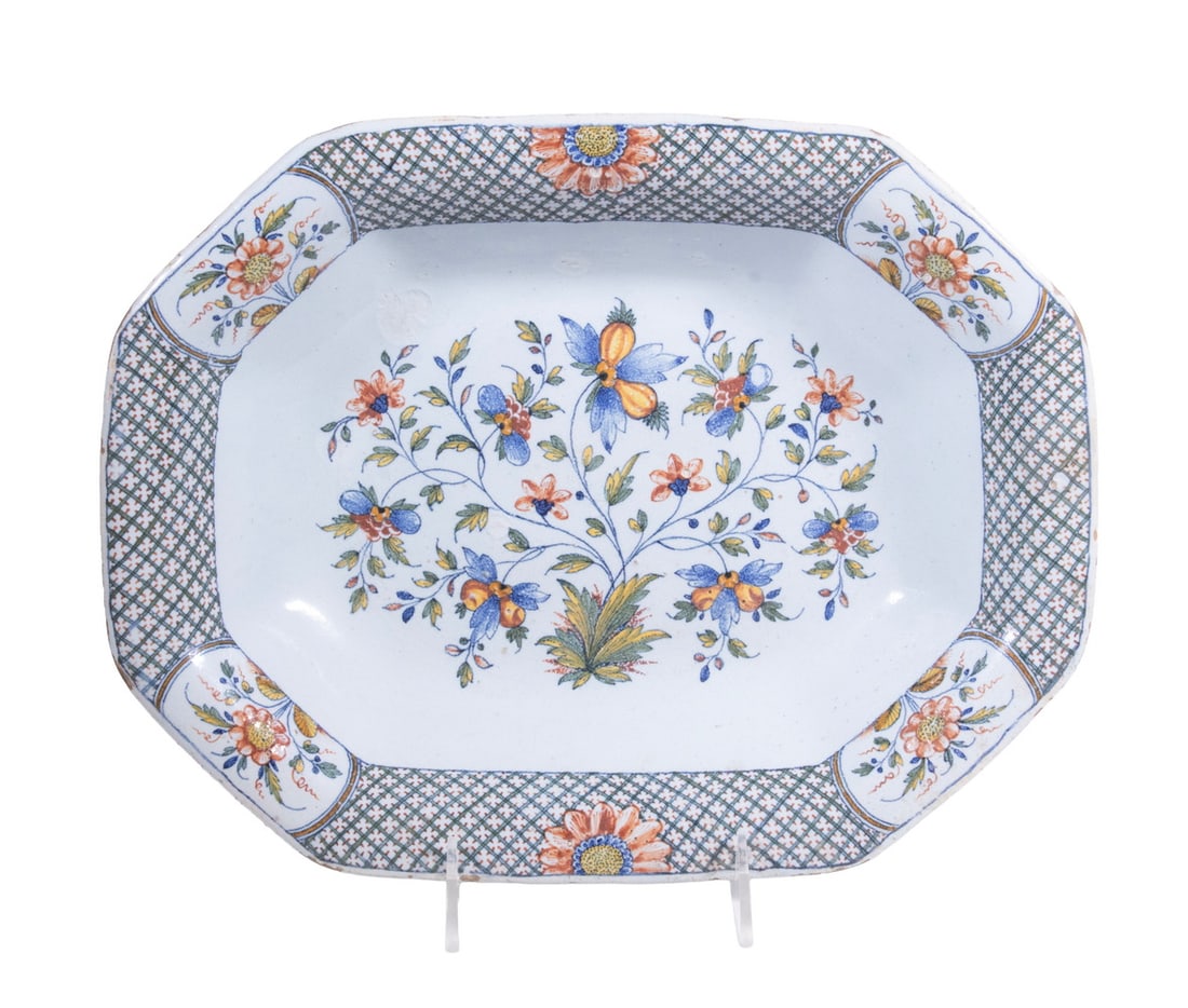 GIEN ROUEN AU SAINFOIN FAIENCE SERVING BOWL (1 of 2)