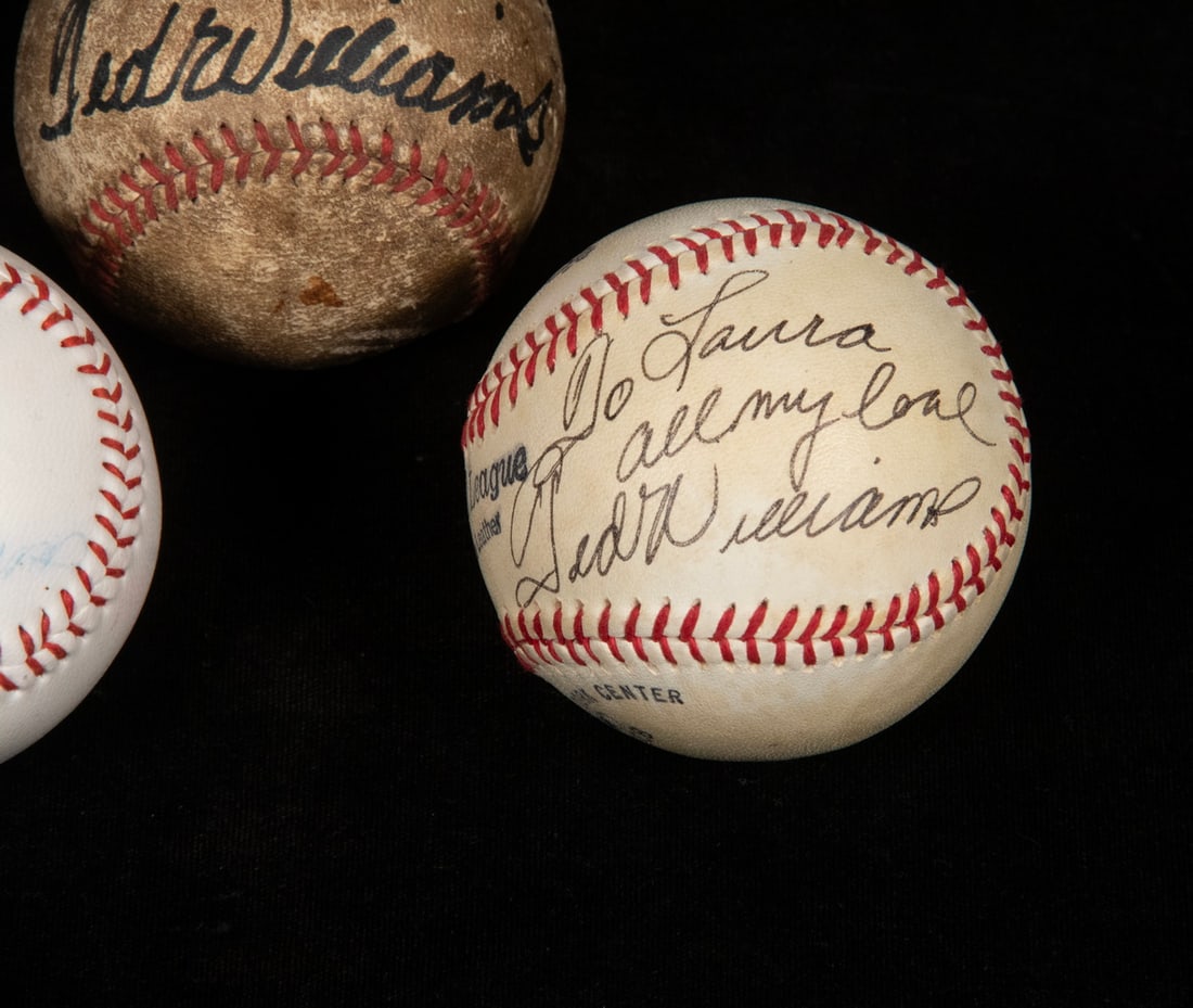 (3) TED WILLIAMS SIGNED BASEBALLS - 3
