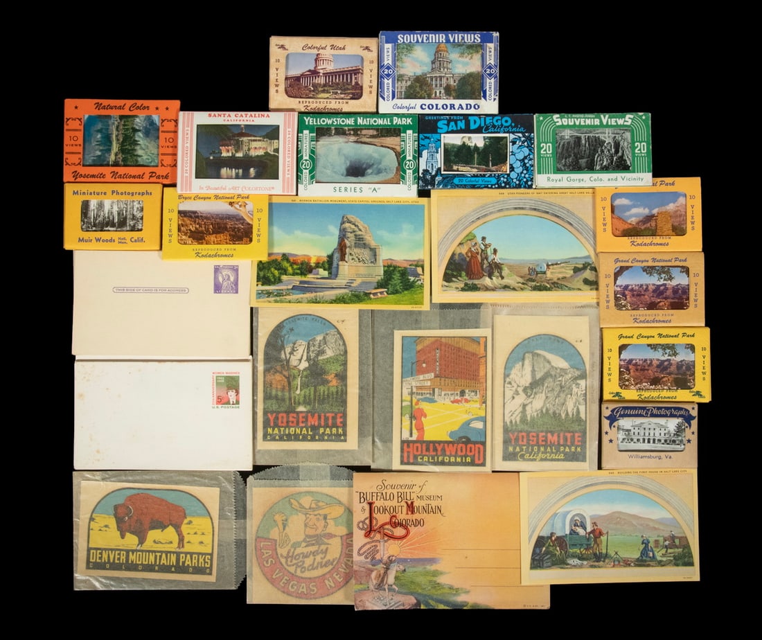 COLLECTION OF MID-20TH CENTURY SOUVENIR PHOTOBOOKS AND TRAVEL DECALS (1 of 2)