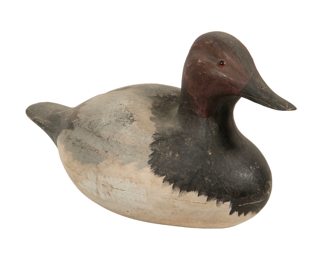 NJ CANVASBACK DUCK DECOY, SIGNED R. KURTZ (1 of 3)