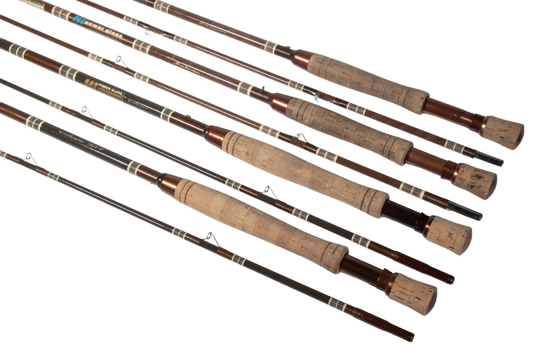 (4) 'HI' HORROCKS-IBBETSON 2 PC POWERGLASS CASTING RODS (1 of 3)