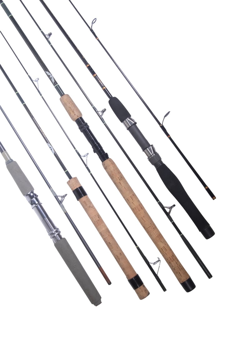 (4) FIBERGLAS LAKE CASTING RODS (1 of 1)