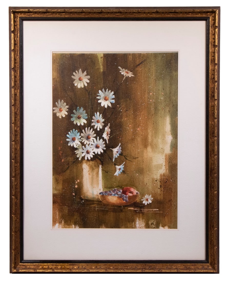 1970'S FLORAL STILL LIFE WATERCOLOR (1 of 2)