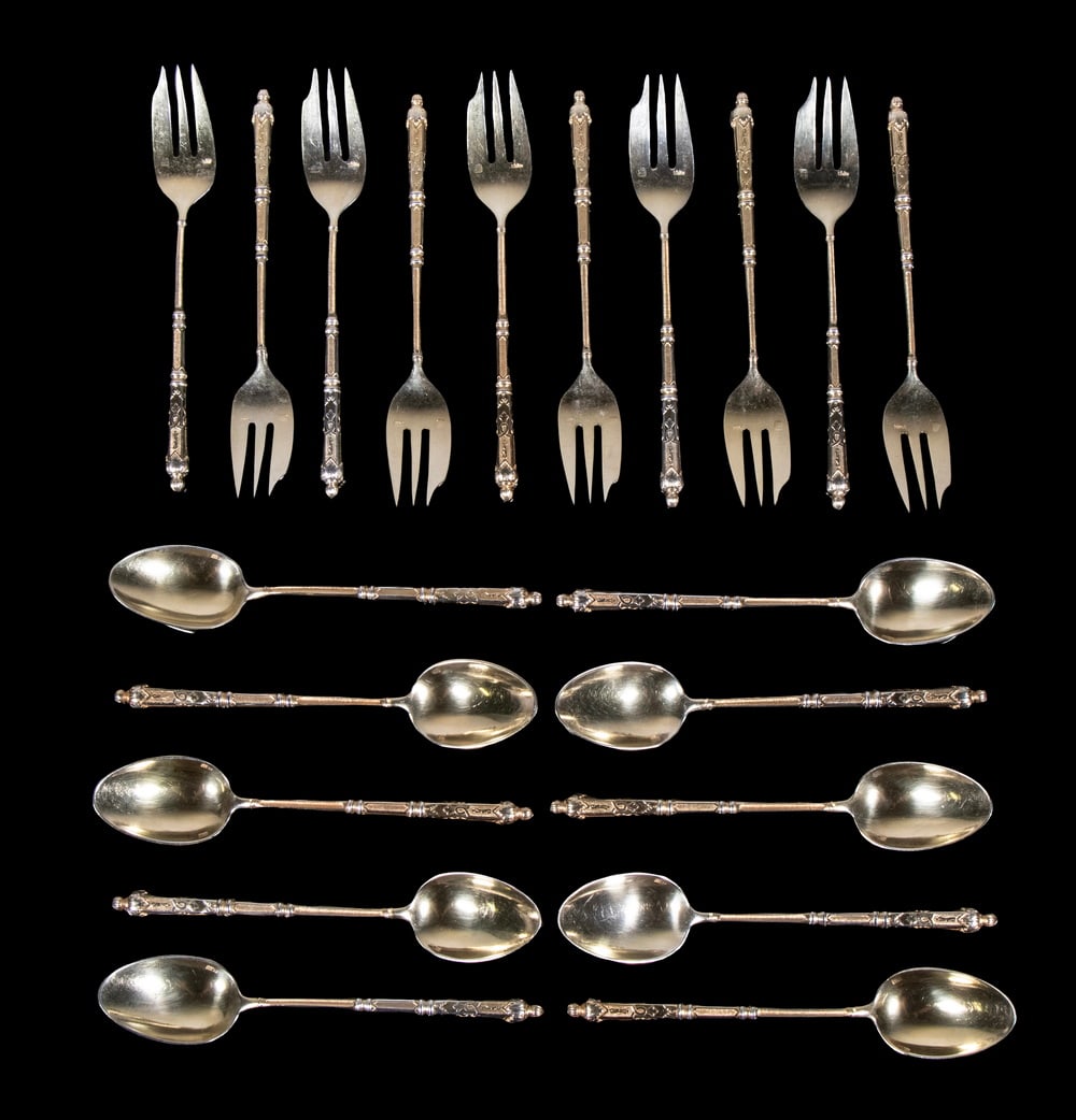 (20 PC) FRENCH SILVER-PLATE DESSERT FLATWARE SET (1 of 4)