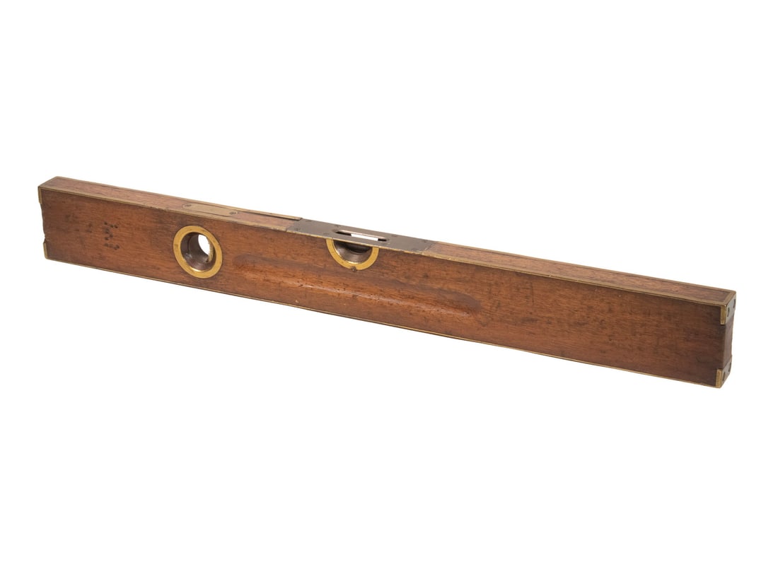 1895 STANLEY MAHOGANY AND BRASS BUILDER'S LEVEL (1 of 2)