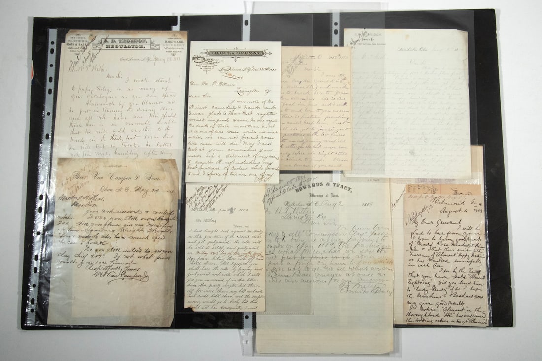 LETTERS TO GEN. WM. TEMPLE WITHERS RE: HORSE RACING (1 of 4)