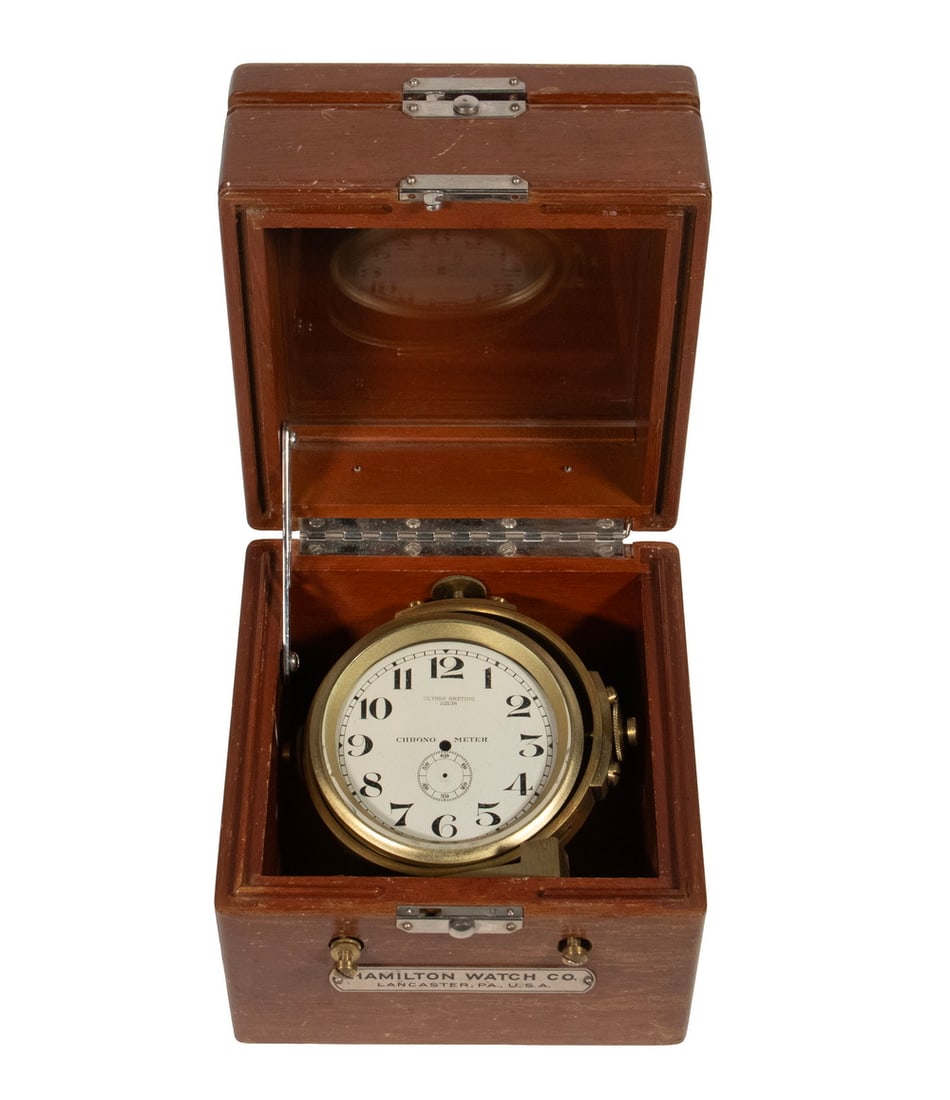 ULYSEE BRETING. CASED SWISS YACHT CHRONOMETER (1 of 3)
