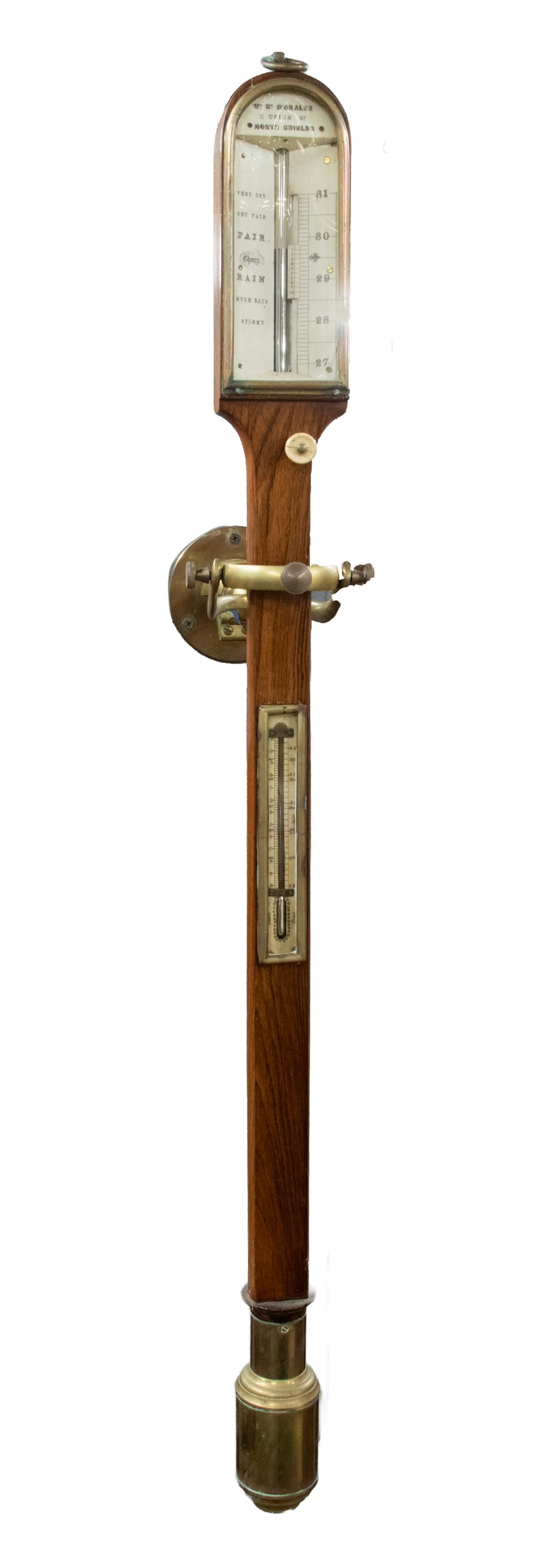 ROSEWOOD MARINE STICK BAROMETER BY W.H. MORALEE (1 of 3)