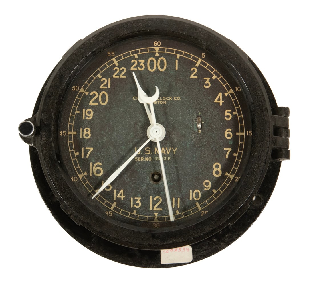CHELSEA CLOCK CO. US NAVY 24-HR SHIP'S CLOCK (1 of 2)