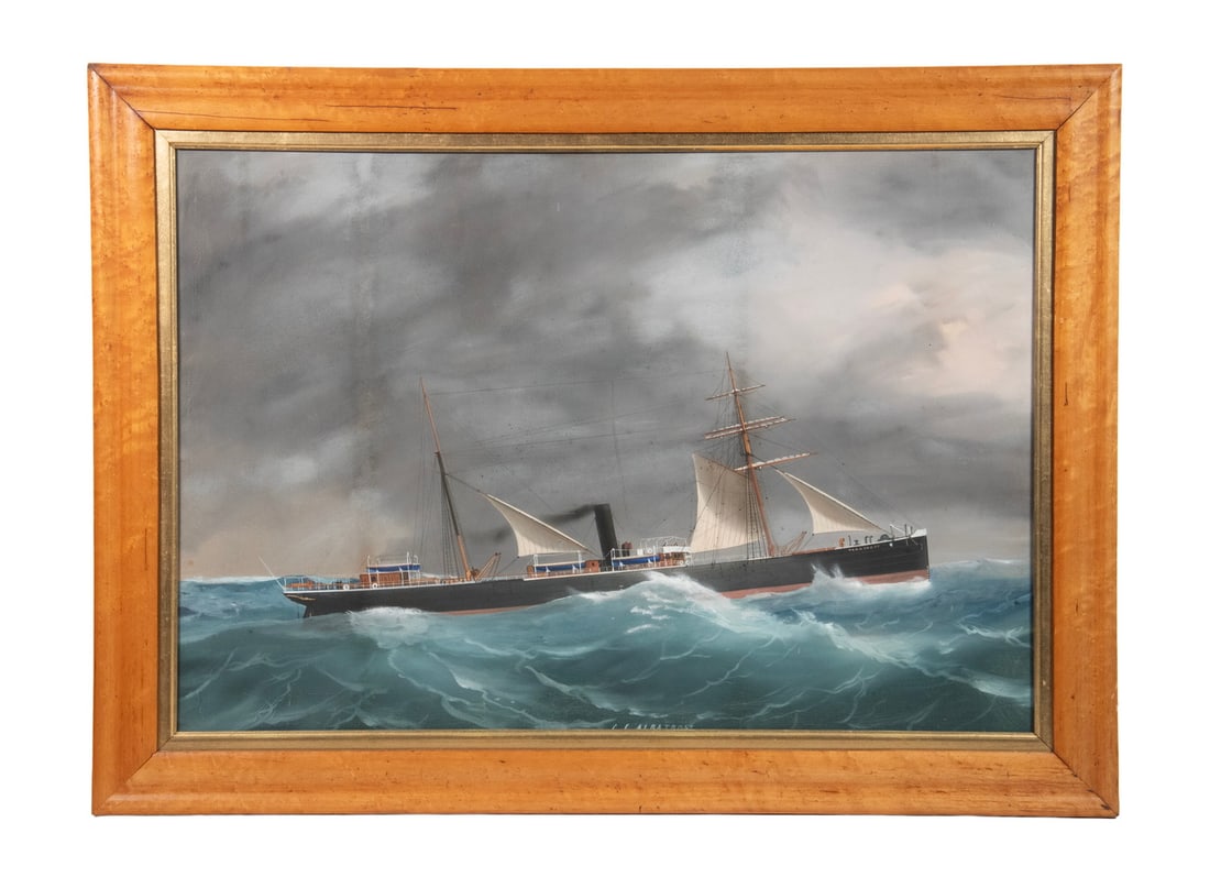 MARINE PORTRAIT OF STEAM/SAIL SHIP SS 'ALBATROSS' (1 of 3)
