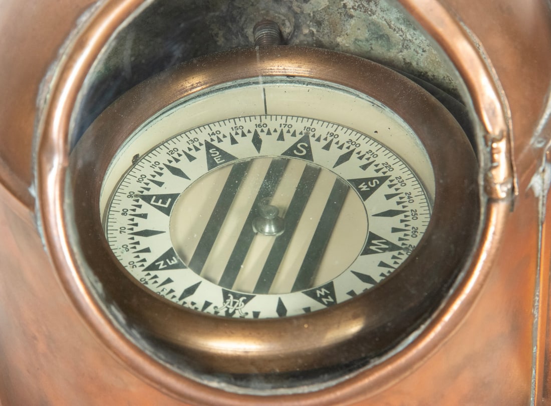 COPPER BINNACLE WITH GIMBALED COMPASS - 2