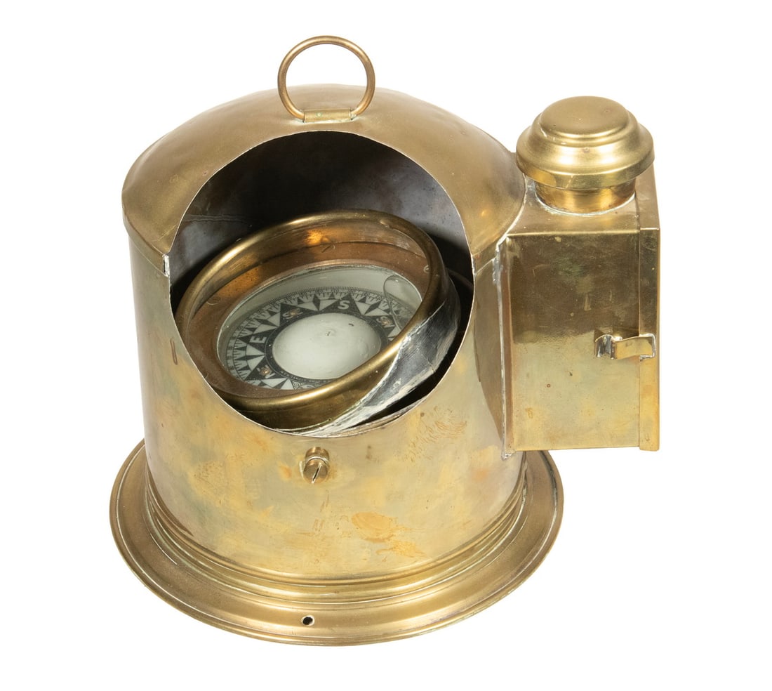 E. ESDAILE & SONS BRASS BINNACLE COMPASS (1 of 2)