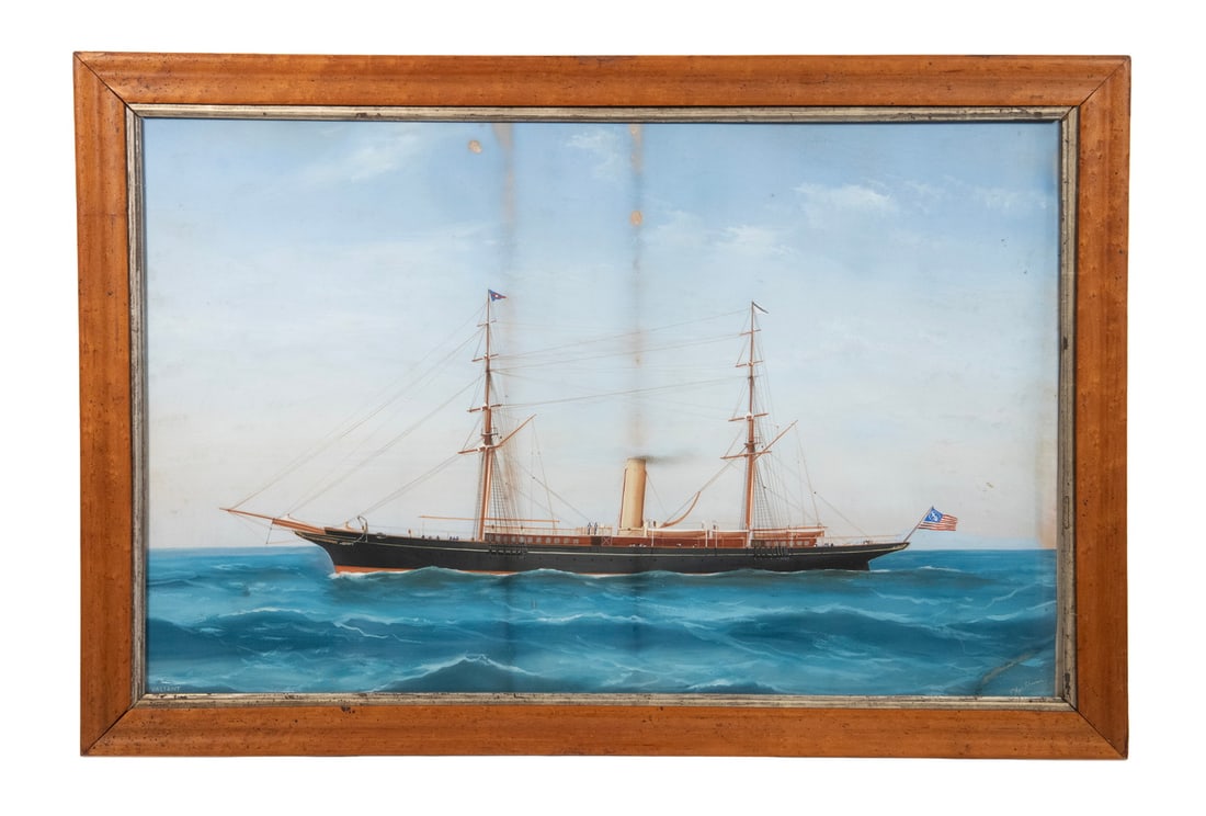 MARINE PORTRAIT OF VANDERBILT'S STEAM YACHT 'VALIANT' (1 of 3)