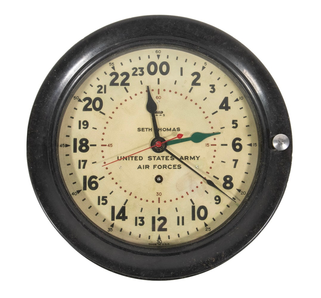 SETH THOMAS US ARMY AIR FORCES 24-HR WALL CLOCK (1 of 2)
