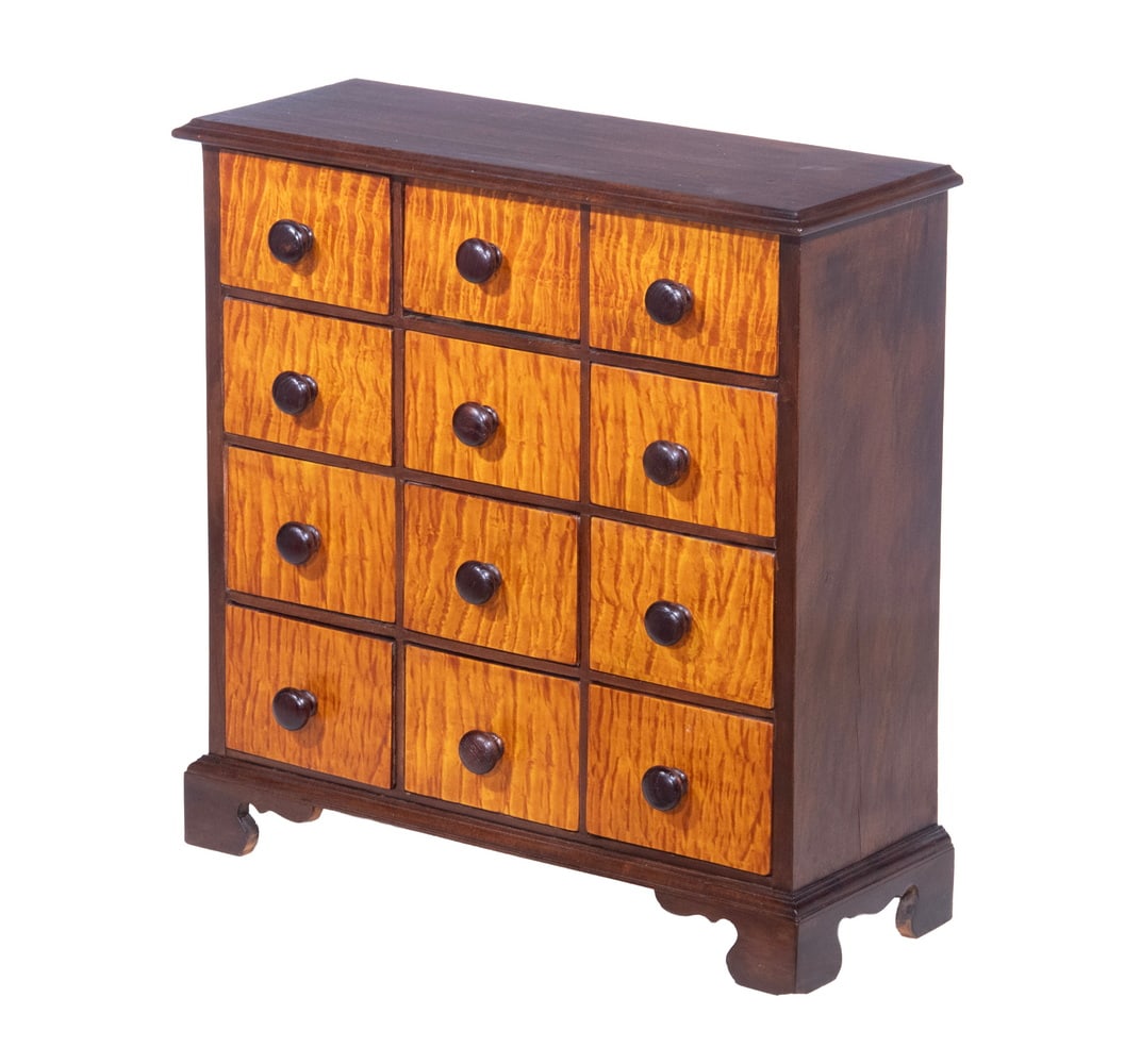 19TH C. 12-DRAWER APOTHECARY CHEST (1 of 3)