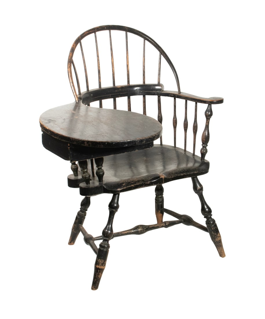 AUTHENTIC AMERICAN COLONIAL WINDSOR WRITING CHAIR (1 of 6)