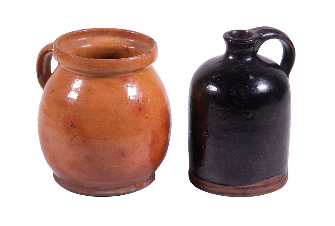 (2) EARLY REDWARE JARS (1 of 2)