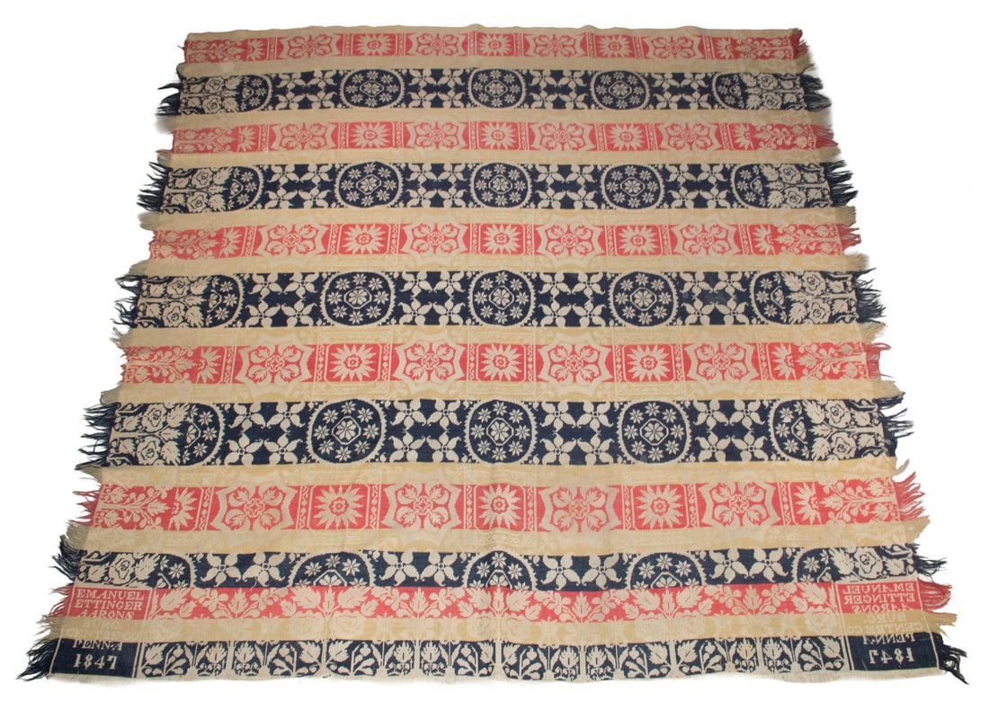 1847 PENNSYLVANIA JACQUARD COVERLET BY ETTINGER (1 of 3)