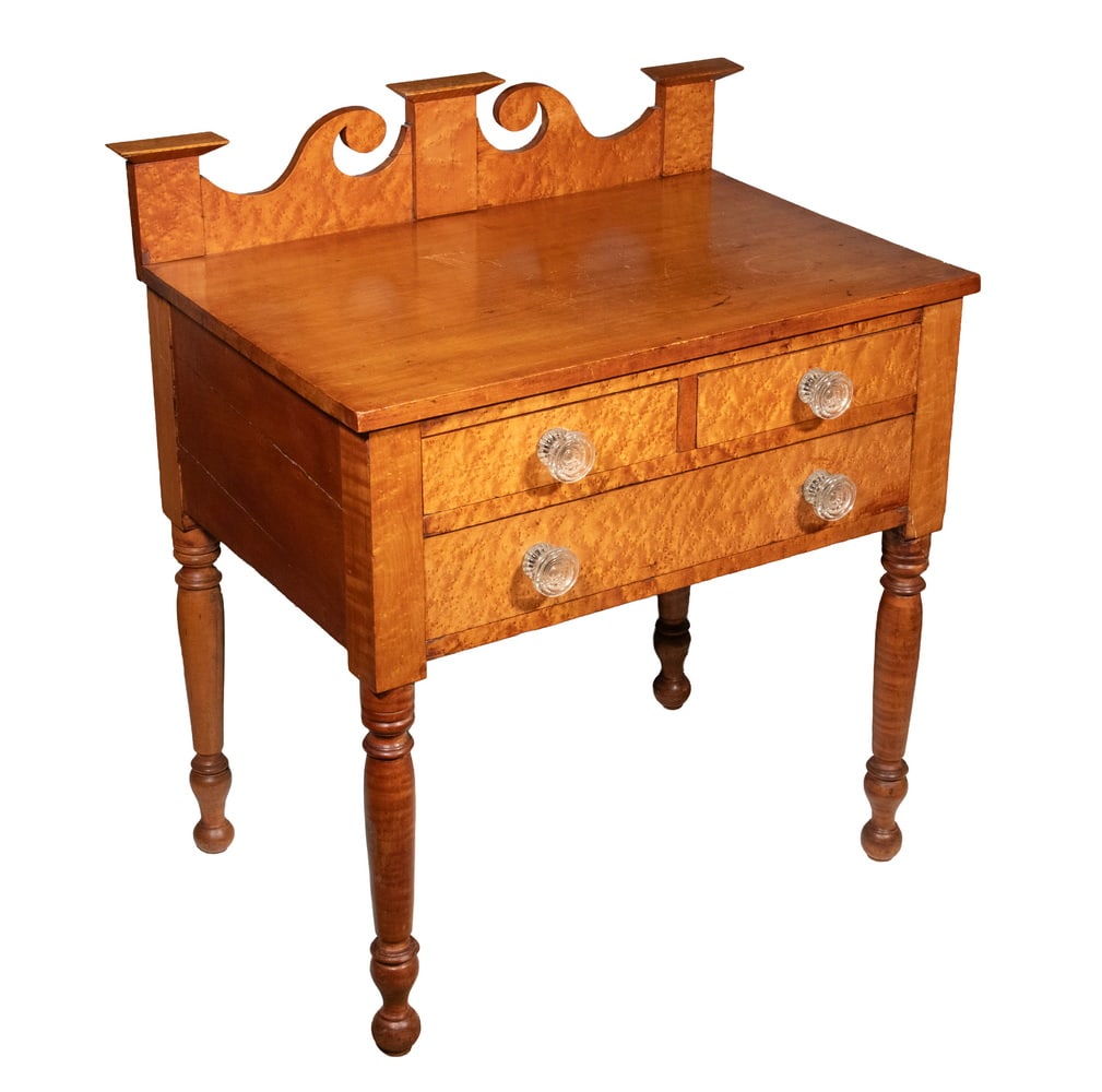 19TH C. SHERATON MAPLE WASHSTAND (1 of 4)
