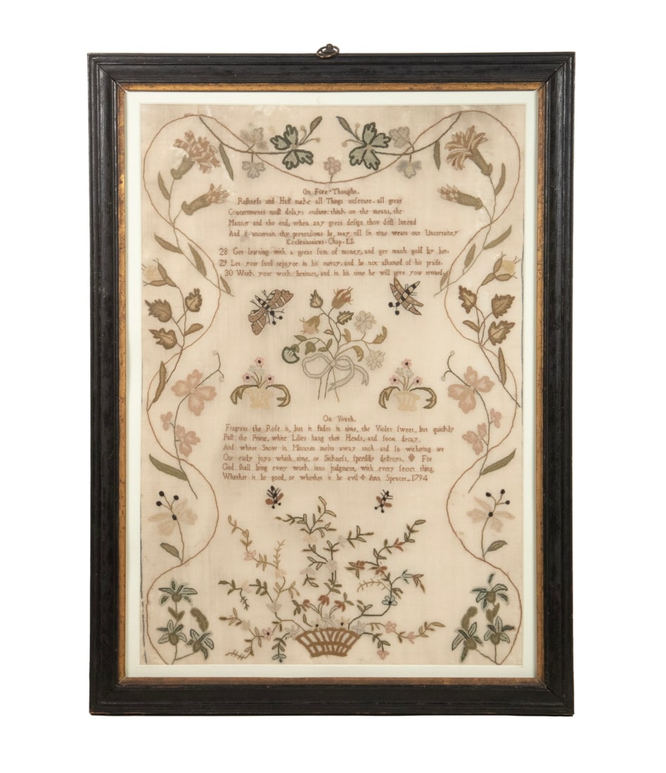 CREWELWORK POETRY, ANNE SPENCER, 1794 (1 of 3)