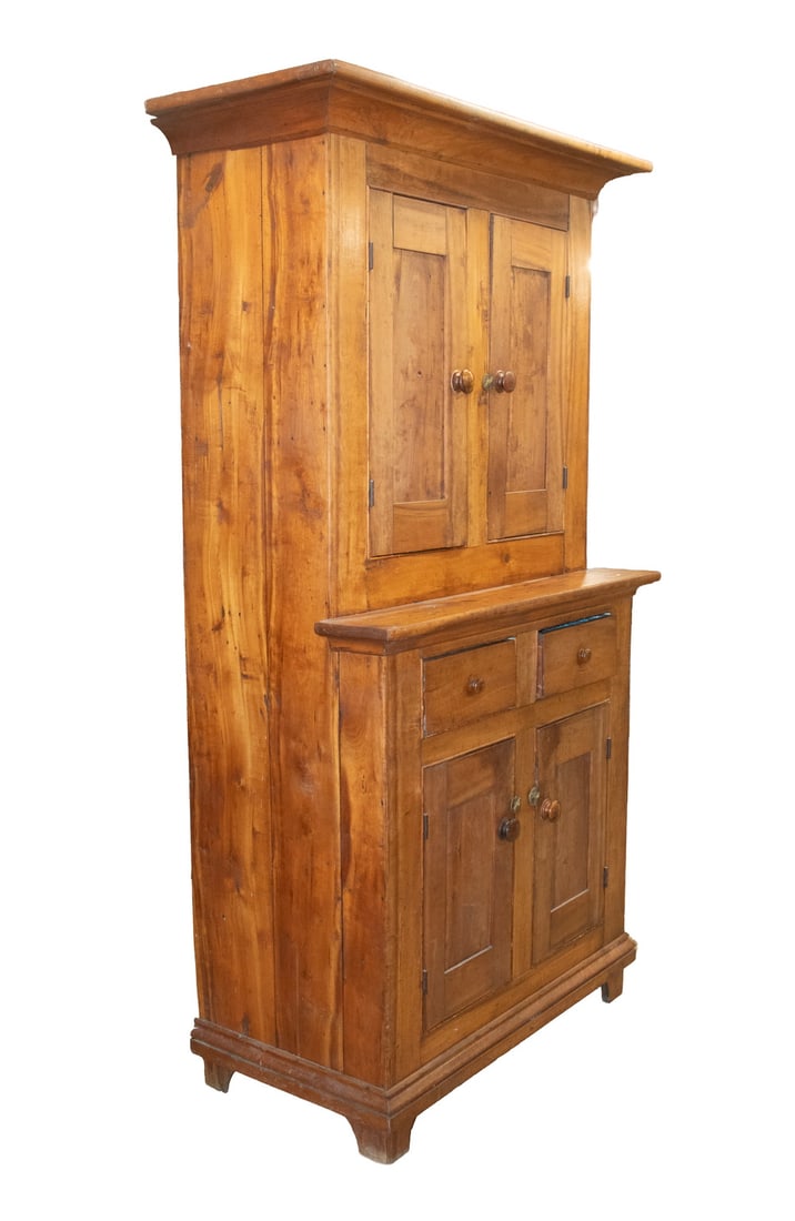 19TH C. CANADIAN SOLID CHERRY STEP-BACK CABINET (1 of 4)