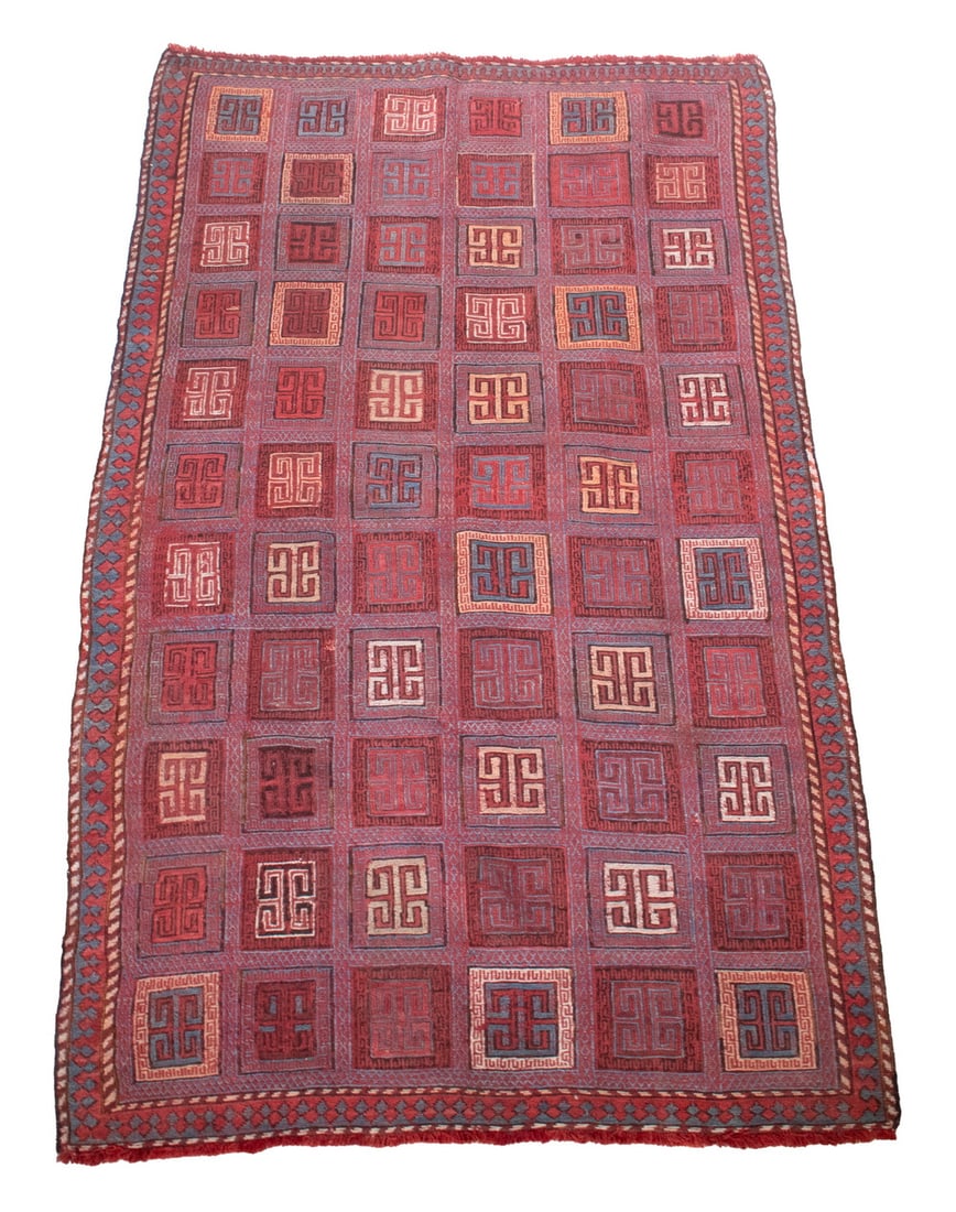 CAUCASIAN VERNEH RUG (3.6' x 6.1'): CAUCASIAN VERNEH RUG (3.6' x 6.1') Antique Verneh, Caucasus. 19th century piece in mint condition. Size: 43 x 74 in. (109.2 x 188 cm.)