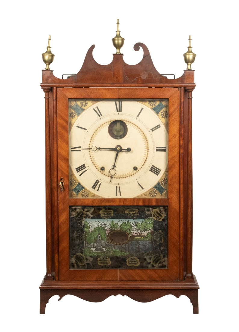 ELI & SAMUEL TERRY PILLAR AND SCROLL SHELF CLOCK (1 of 4)