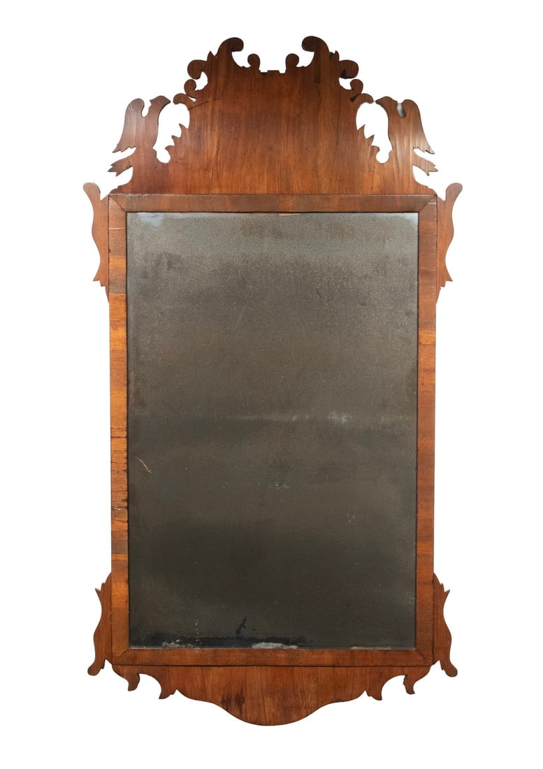 18TH C. AMERICAN CHIPPENDALE MIRROR W/ EAGLE PROFILES (1 of 3)