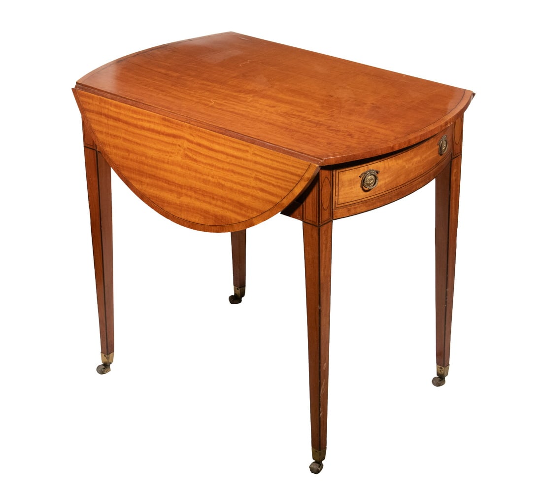 ENGLISH INLAID SATINWOOD PEMBROKE TABLE (1 of 3)