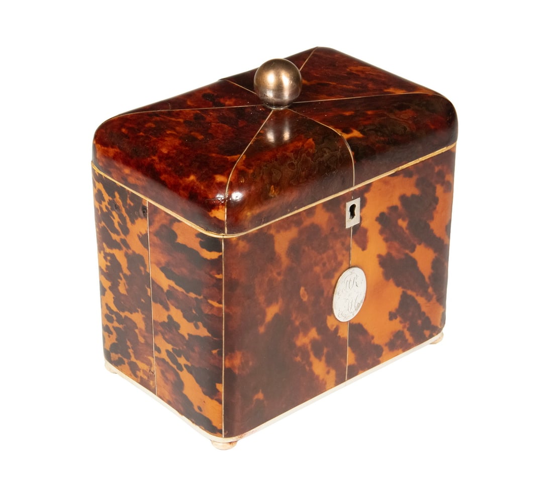 19TH C. TORTOISESHELL TEA CADDY (1 of 3)