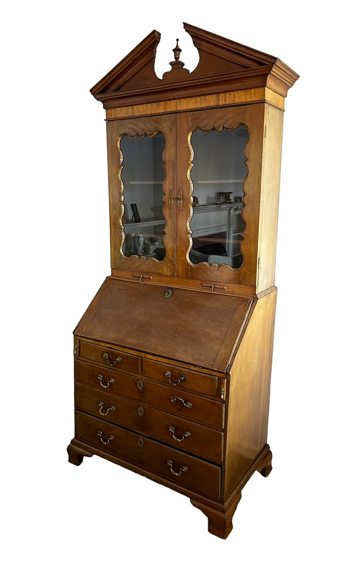 ENGLISH CHIPPENDALE 2-PIECE SECRETARY DESK (1 of 3)