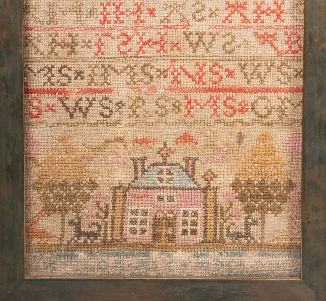 PAIR DATED 1824 SCOTTISH IMMIGRANT SCHOOL GIRL'S SAMPLER - 2
