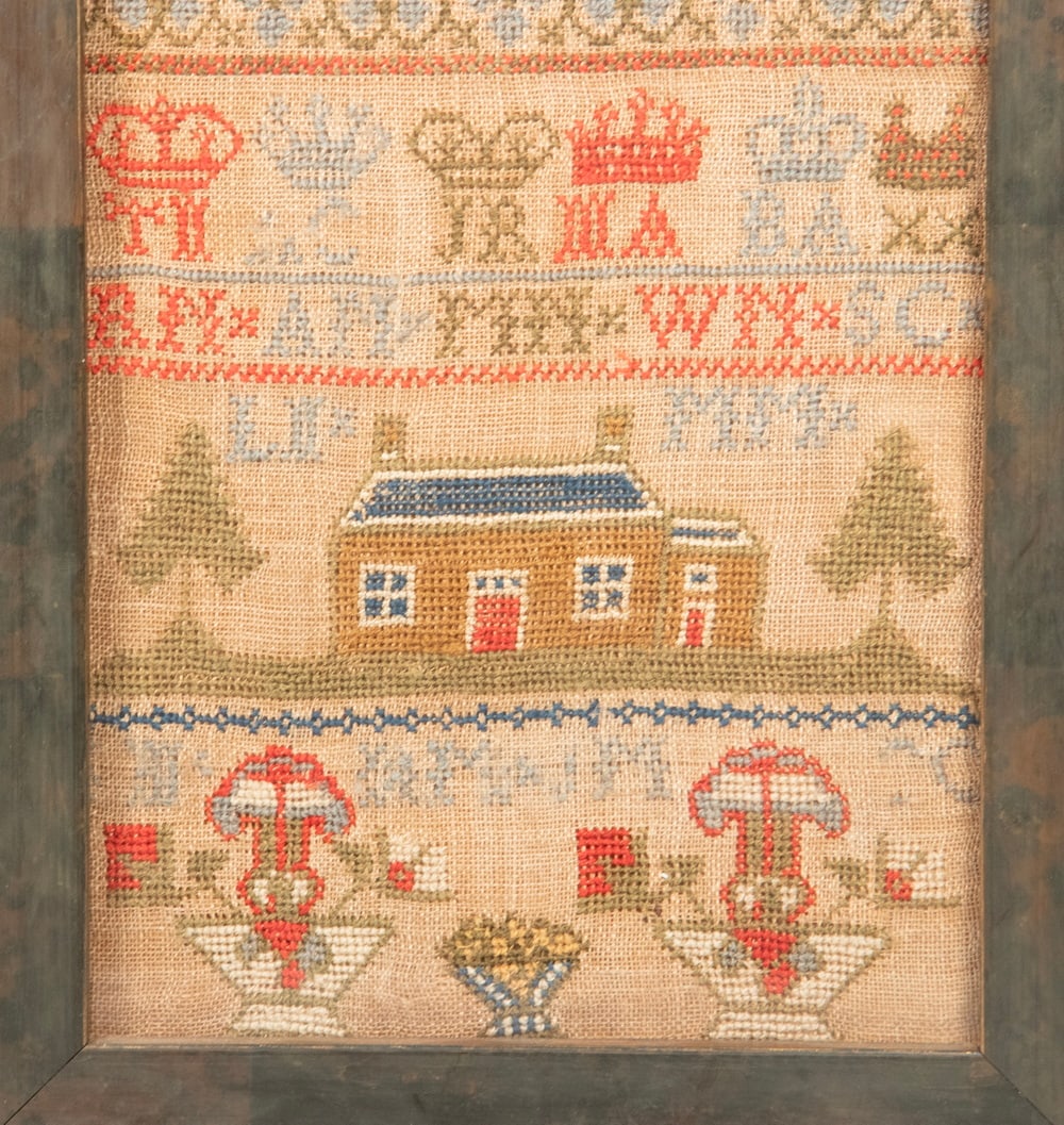 PAIR DATED 1824 SCOTTISH IMMIGRANT SCHOOL GIRL'S SAMPLER - 3