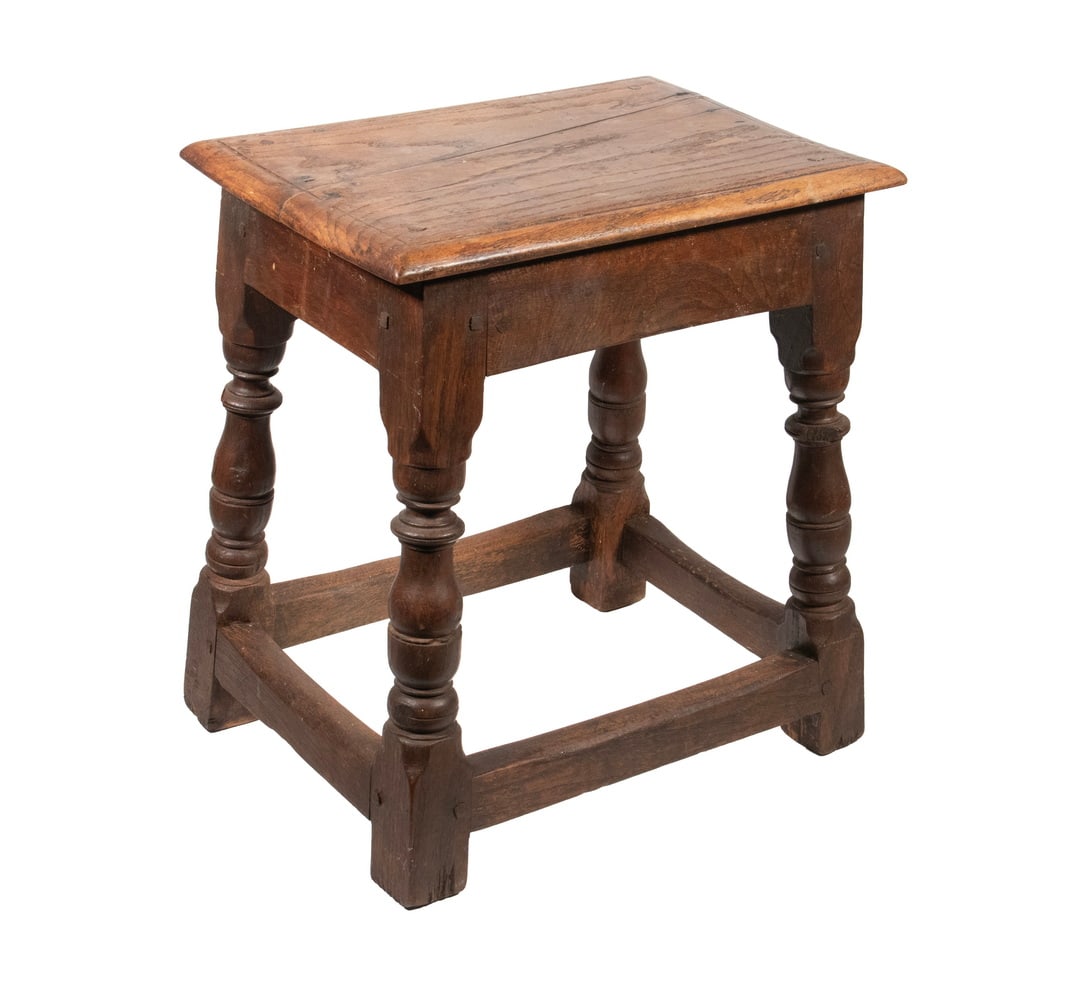 EARLY ENGLISH OAK JOINT STOOL (1 of 2)